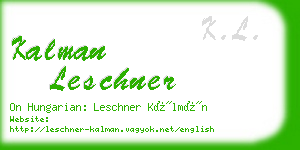 kalman leschner business card